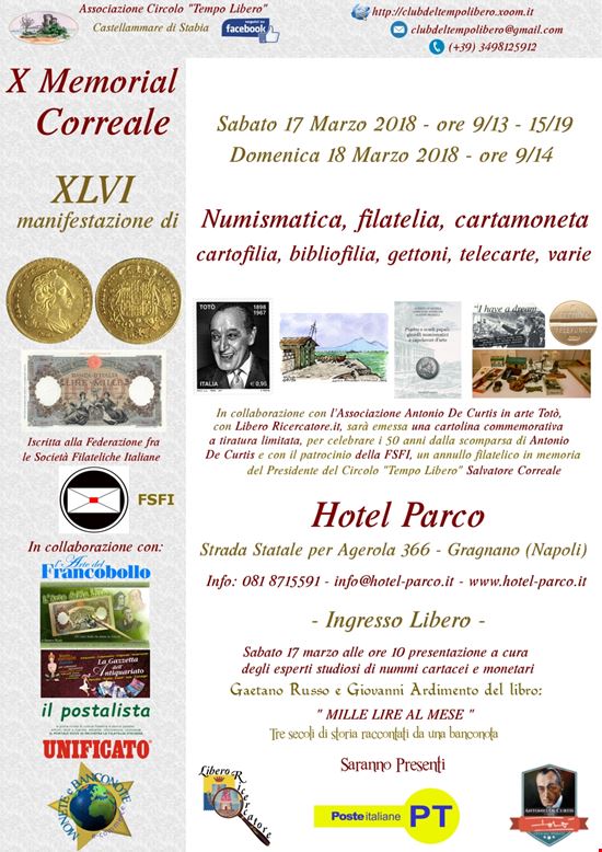 X Memorial Correale - 17/18 marzo Gragnano (Napoli) Gragnano
